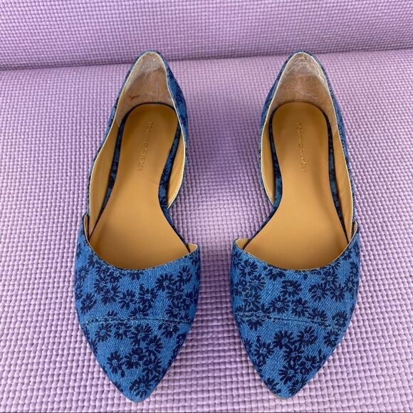 Tommy Hilfiger Naria 3 Floral Denim D’Orsay Ballet Flats Blue 6 - Picture 3 of 11